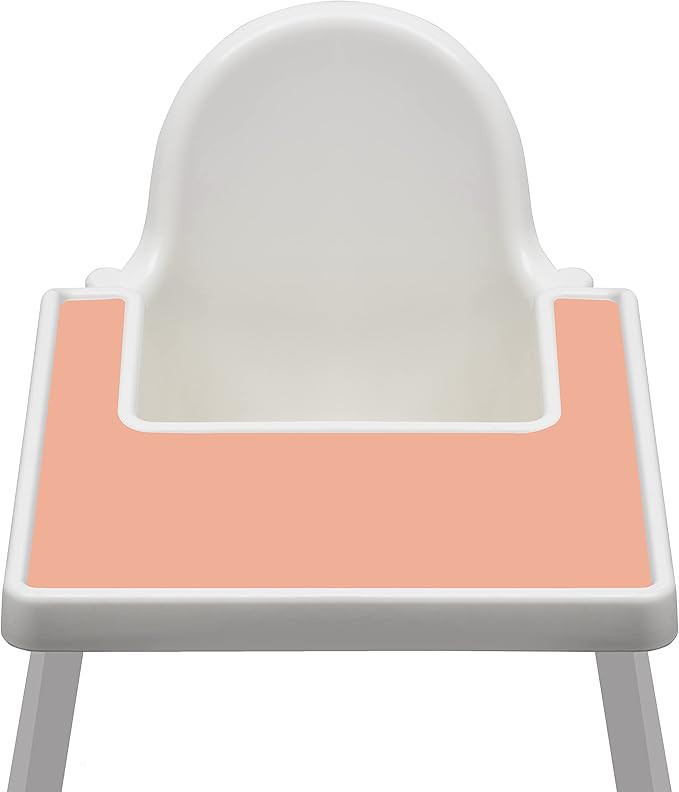 High Chair Placemat compatible with IKEA Antilop Baby High Chair - Dishwasher Safe, BPA Free Silicone Placemats - Baby Led Feeding Foods Placemat for Toddler and Babies (Peach)