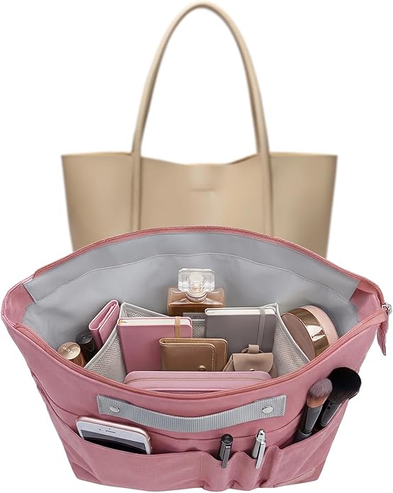 VANCORE Purse Organizer Insert for Handbags,Tote Bag Organizer Insert with Zipper Bag,Premium Handbag Organizer Inside Liner for Women