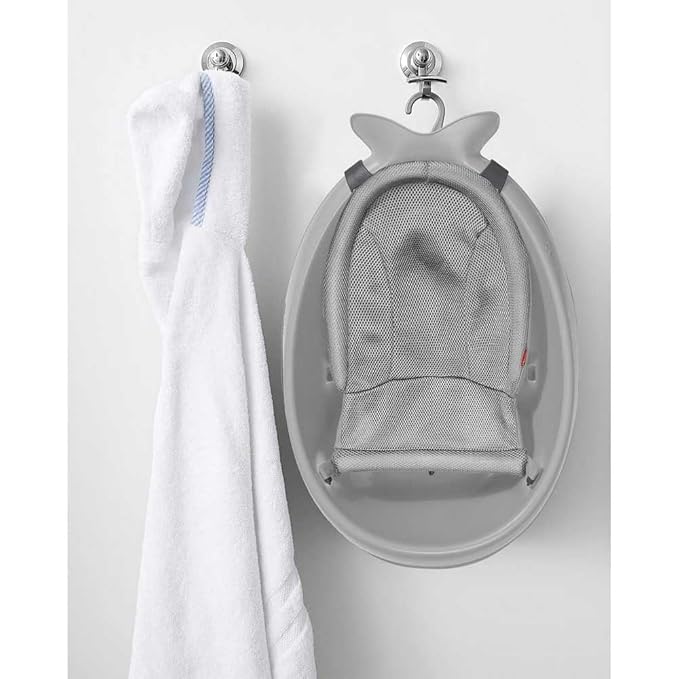Skip Hop Infant Bath Tub 3-Stage Grow With Baby Smart Sling MOBY Bathtub Grey Age 0+