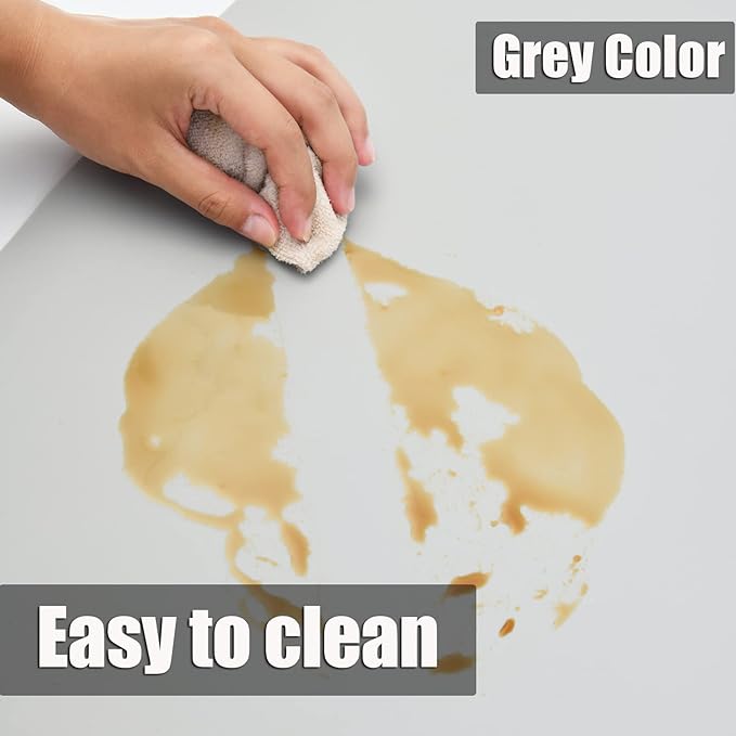 Thick Silicone Counter Mat Large Set of 2, Heat Resistant Pad for Kitchen Table/Countertop Protector/Non Stick Pastry Baking Placemats, Silicone Mat for Crafts Kids (20×28, Gray)