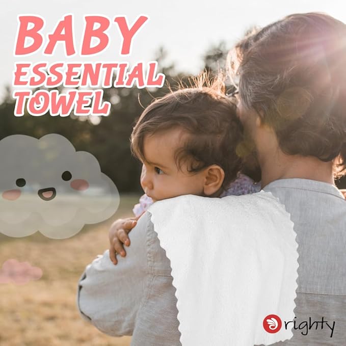 Orighty Burp Cloths for Baby 8 Pack - Super Soft & Absorbent Coral Fleece Baby Burp Cloth, 20x10 Inch Gentle Large Burping Rugs for Babies Sensitive Skin, Burping Cloths for Newborn Essential, White
