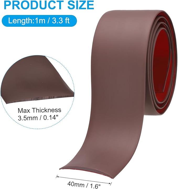 PATIKIL Self Adhesive Floor Transition Strip 1.6 in x 3.3 Ft, Vinyl Laminate Floor Flat Divider for Joining Floor Gaps Doorways Carpet Cover Floor Tiles Coffee