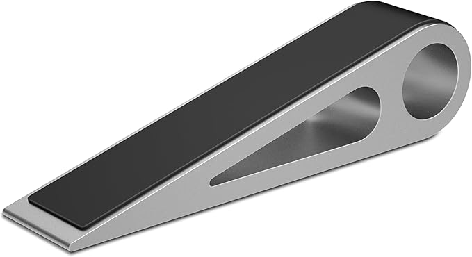 Heavy Duty Door Stopper for Bottom of Door, Aluminum & Rubber Door Stop Wedge- Keep Doors Open in Home, Apartment, Office, Hotel, 4.92L*1.02W*1.22H Inch, Silver