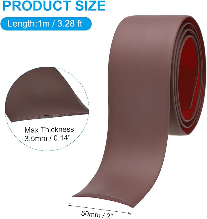 PATIKIL Self Adhesive Floor Transition Strip 2 in x 3 Ft, Vinyl Laminate Floor Flat Divider for Joining Floor Gaps Doorways Carpet Cover Floor Tiles Coffee