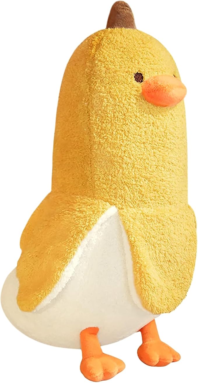 PEACH CAT Banana Duck Plush Toy Cute Plushie Hugging Plush Pillow Duck Stuffed Animal for Girls and Boys Yellow 35.4"