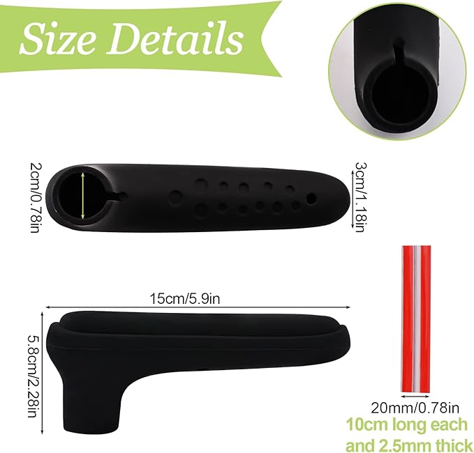 Door Handle Covers, 2Pcs Matte Black Silicone Door Handle Glove Covers Door Knob Covers Anti-Static Safety Door Knob Protector with Clear Anti-Collision Adhesive Strip