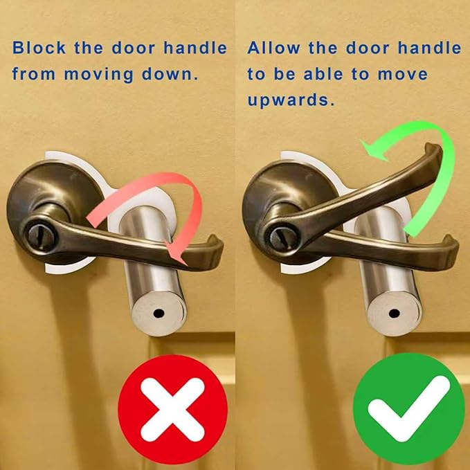 Pet Proof Door Lever Lock, Door Handle Lock Child Safety, No Adhesive Baby Proofing Door Handle Lever for Toddlers Cats Dogs (White)