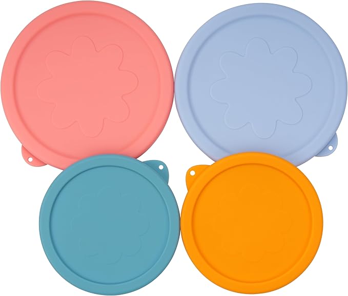 LUVCOSY 2 Cup 4 Cup Silicone Replacement Lids Storage Cover for Anchor Hocking Glass Bowls (Container not Included) 4 Pack Microwave, Dishwasher and Freezer Safe