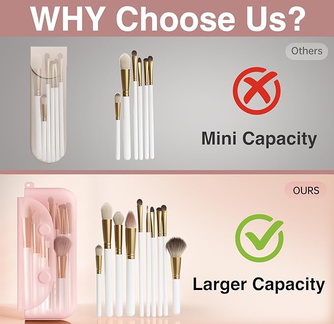 Silicone Makeup Brush Holder And Beauty Sponge Case, Travel Makeup Brush Case With Magnetic Closure, Makeup Sponge Holder 2 In 1 Stand Storage For Quick Drying Khaki