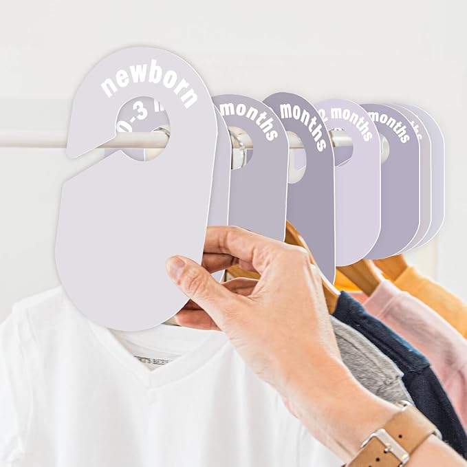 8 Pack Baby Closet Dividers – Pure Green Nursery Organizer for Baby Clothes 0-24 Months, Closet Size Markers, Baby Clothing Organizer for Nursery (purple)