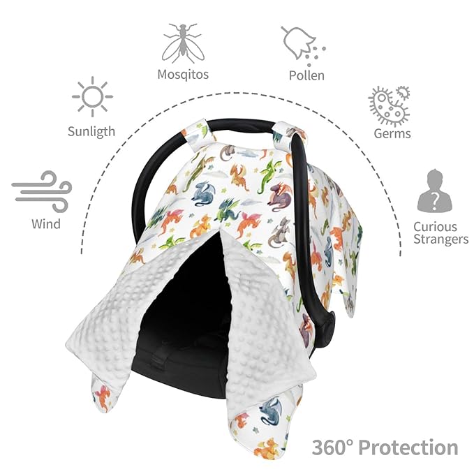 Dragon Baby Car Seat Canopy Cover Multi Use Shower Gift, Nursing Cover for Mom Nursing Covers, Dragon Baby Stuff Items