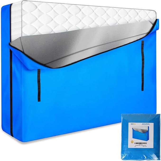 ANALIM Mattress Bags for Moving and Storage, Zippered Mattress Storage Bag with 8 Strong Carrying Handles, Cover Moving Supplies Reusable Mattress Protector (Full)