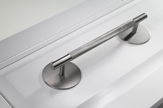 trust4care 8-Pack Thick Brushed Satin Nickel Backplate for Cabinet Knobs Pulls Handles, 2-1/3" Round Rosette Plate for Bifold Closet Doors, Large Escutcheon Back Plates Sheets