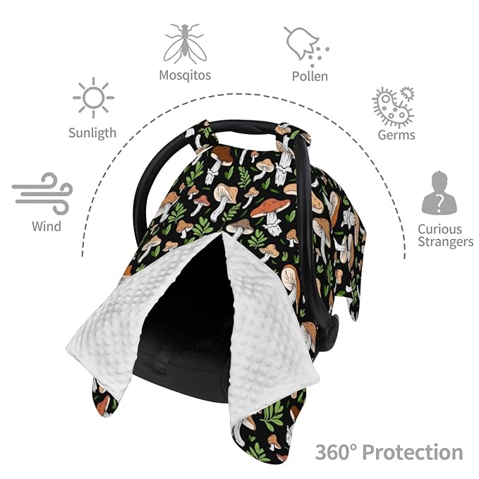 Mushroom Baby Car Seat Canopy Cover Multi Use Shower Gift, Nursing Cover for Mom Nursing Covers, Mushroom Baby Stuff Items