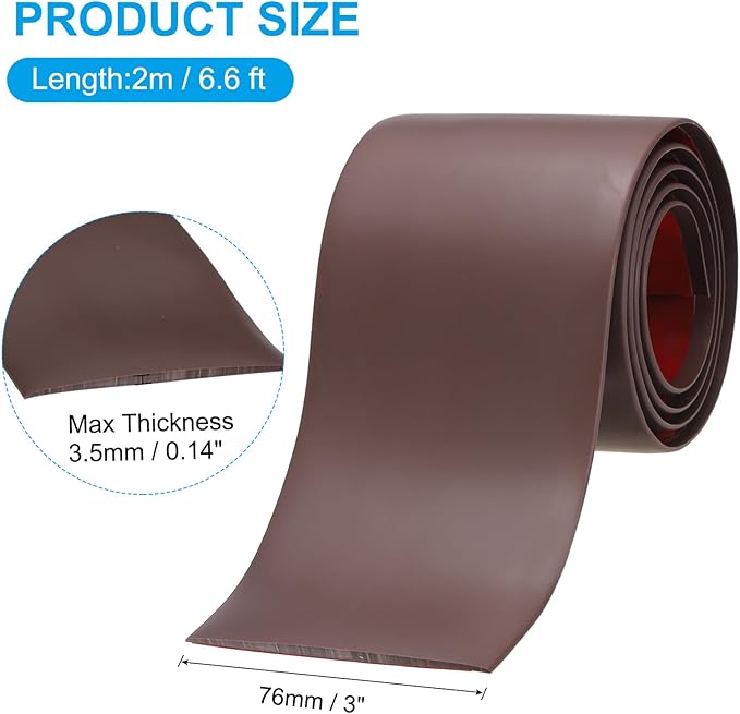 PATIKIL Self Adhesive Floor Transition Strip 3 in x 6.6 Ft, Vinyl Laminate Floor Flat Divider for Joining Floor Gaps Doorways Carpet Cover Floor Tiles Coffee