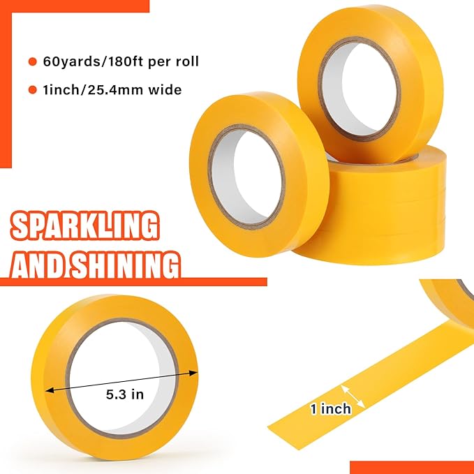 Frienda Floor Vinyl Tape 1/2inch Floor Marking Court Tape Outdoor Playing Field Marking Equipment for Social Distancing Gyms, Athletics, Equipment