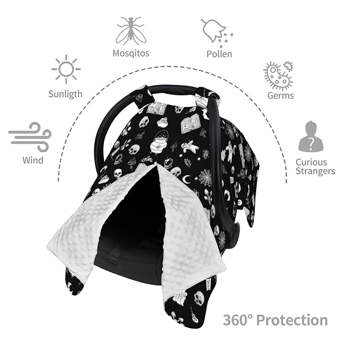 Gothic Baby Car Seat Canopy Cover Multi Use Nursing Cover for Mom Nursing Covers Newborn Goth Shower Gift