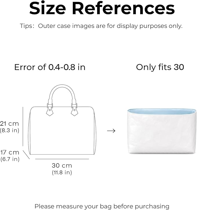 Purse Organizer Insert for LV Speedy 30 Handbag, Custom Fit Inside Premium Celeste Lightweight Water Resistant Tote Bag Insert with Cup Holder Accessories
