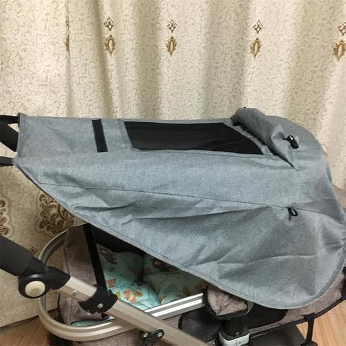Universal Stroller Sun Shade UV Sun Protection Shade Blackout Cover Waterproof Baby Stroller Cover UPF50+ Pushchair Shield Canopy with Viewing Window Detachable Rain Sunshade Canopy Shield Pram Buggy