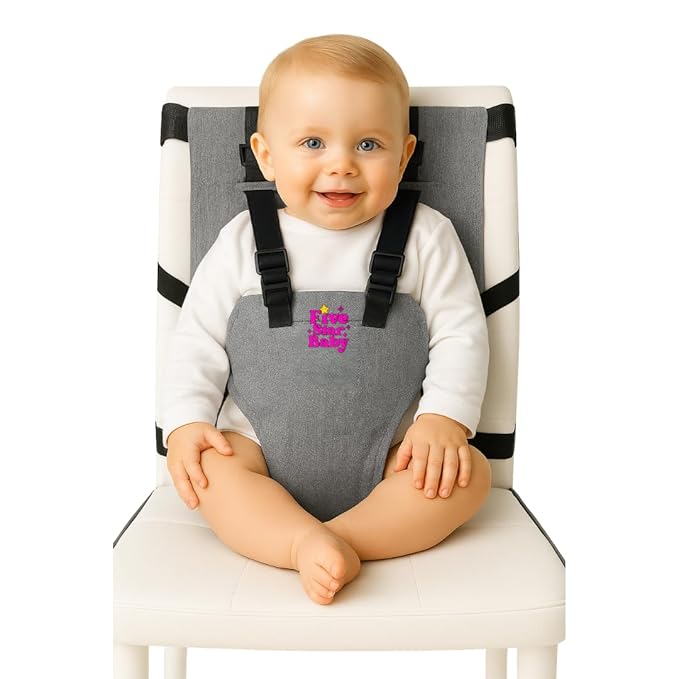 Portable Chair Strap - Travel Dining Seat Cover for Babies & Toddlers | Portable Baby Chair for Travel | Compact, Foldable Baby Seat Cover – Grey