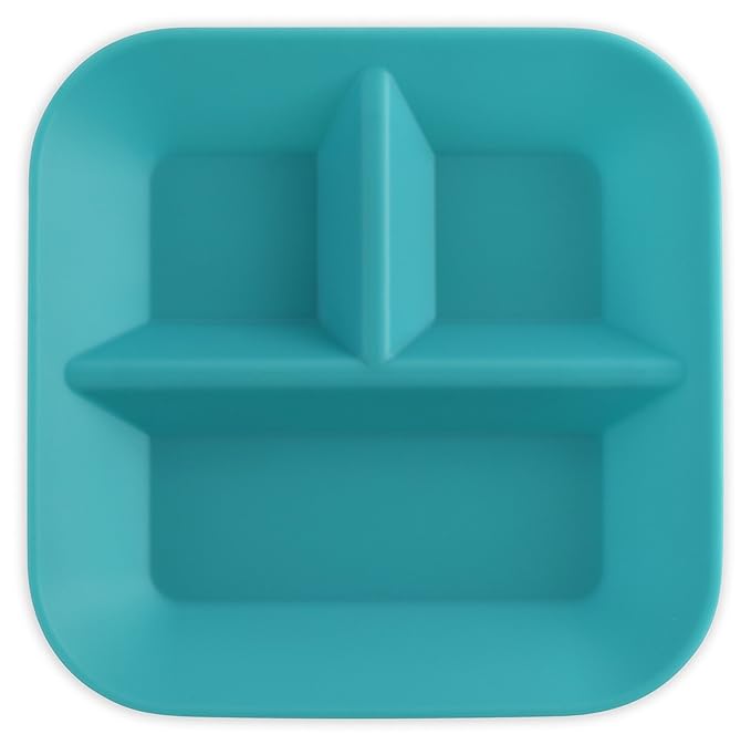 | 100% Silicone Plates for Babies & Kids | MADE IN THE USA | BPA, BPS, Lead, Cadmium, PVC, & Phthalate Free | Children's Divided Placemat Set | Teal, 2 Pack