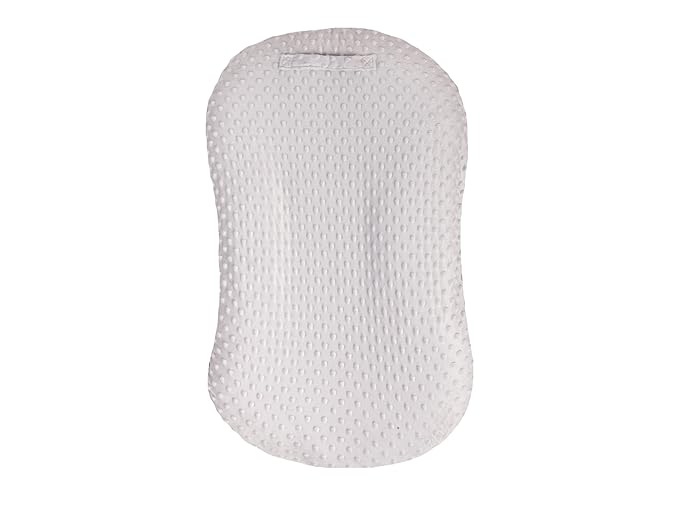 Mila Millie Water Resistant Removable Cover for Newborn Lounger | Minky Sensory Touch Slipcover for Baby Floor Seat | Premium Quality Soft Wipeable Fabric | Hypoallergenic (Fog)