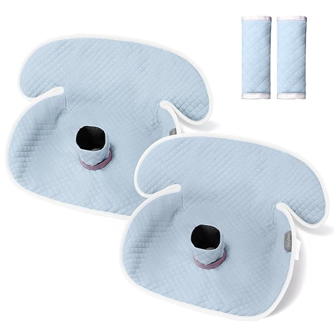 TinlyFinly 2 Pack Baby Potty Training Car Seat Protector, Waterproof Car Seat Liner for Potty Training Toilet, Baby Infant Toddler Piddle Pad Fits for Carseat, Stroller, Highchair - 2 Pack, Light Blue