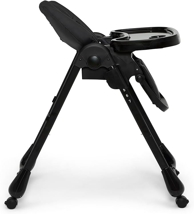 Little Folks by Delta Children 2-in-1 SlimFold High Chair for Babies and Toddlers, Black