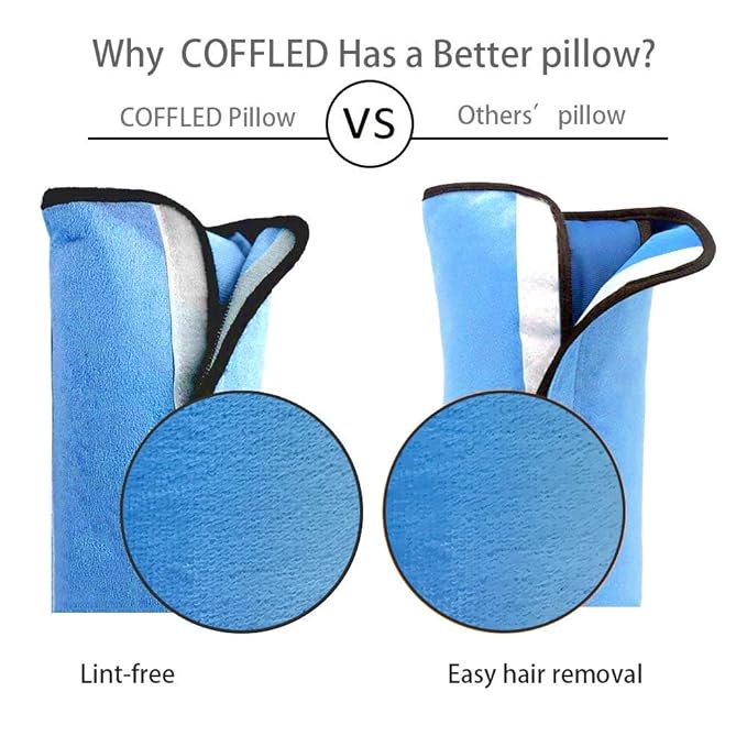 2PC Blue Seat Belt Pillow for Kids, Baby Seatbelt Pillow, Carseat Pillow Protector for Toddler Travel, Kids Travel Seat Belt Pillow, Seatbelt Strap Covers for Child Infant