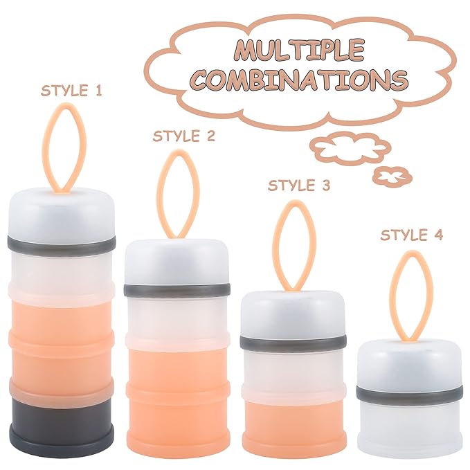 Accmor 2 Pack Baby Formula Dispenser On The Go, Stackable Formula Dispenser Formula Container to Go, Non-Spill Portable Milk Powder Kids Snack Storage Container, BPA Free