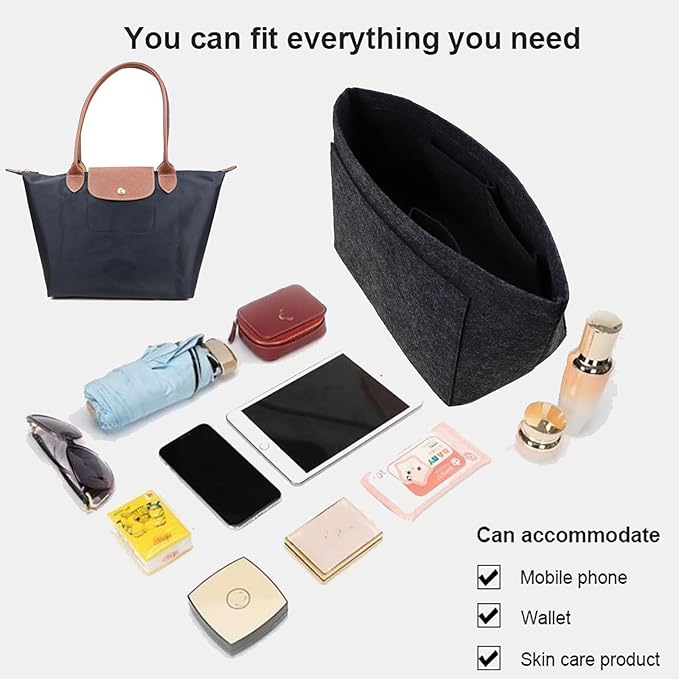 Lckaey Purse Organizer Insert for Pliage Neo(Large) Handbags Insert Organizer1012grey-L