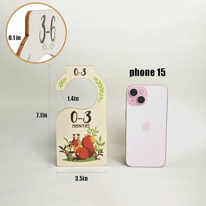 Baby Closet Dividers 8 PCS - Cute Baby Clothes Organizer for Nursery Decor, Double-Sided Size Labels from Newborn to 24 Months
