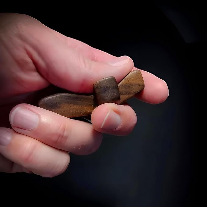 Wooden Cross Fidget Wood Pocket Prayer Fidget Cross to Hold Gifts for People with Depression/Anxiety(Black 5pcs)