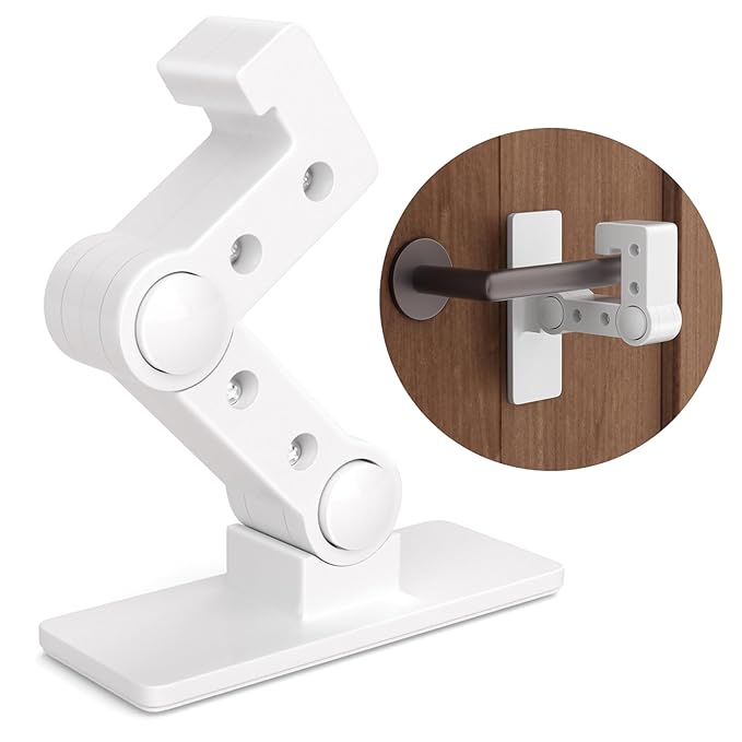 FYY Child Proof Door Lever Lock - 3Pack Baby Proofing Door Locks for Kids Safety, 3M Adhesive Door Handle Lock Prevent Toddlers from Opening Doors, Adjustable Cabinet Locks Baby Safety Products