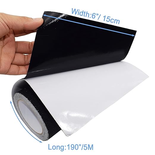 Anti Slip Tape, High Traction,Strong Grip Abrasive, Not Easy Leaving Adhesive Residue, Indoor & Outdoor (6" Width x 190" Long, Black)