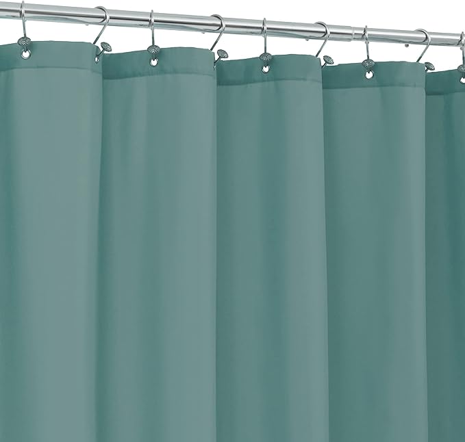 ALYVIA SPRING Stall Fabric Shower Curtain Liner Waterproof - Soft & Lightweight Small Shower Curtain with Magnets for Narrow Stall Size, Machine Washable - 36x72, Sea Teal