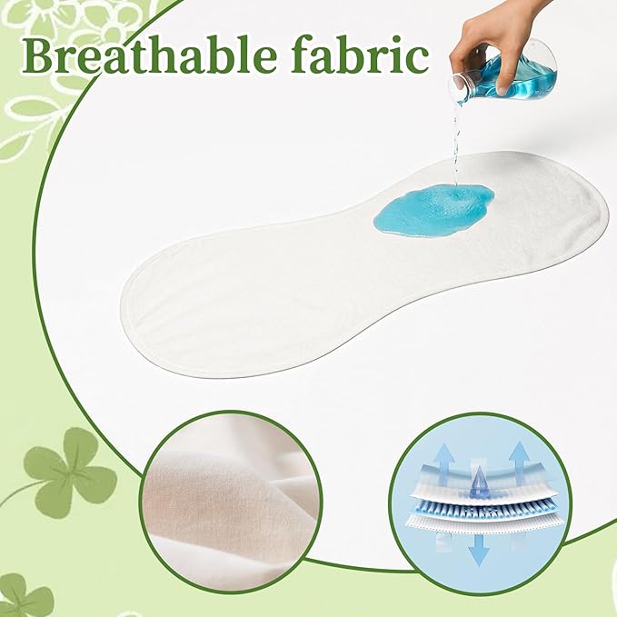 Hahafelt 3 Pcs Changing Pad Liners Fits in Peanut Shape Changing Pad Waterproof Diaper Mats Organic Cotton Peanut Mats are Warm on a Baby's Back, Washable Reusable (Print Style,White)