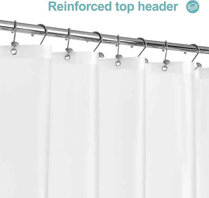 Mrs Awesome Frost Shower Curtain Liner with 3 Magnets, 54x72 Frosted PEVA Shower Liner, Light Weight Plastic Shower Curtain for Bathroom, Waterproof,Frost