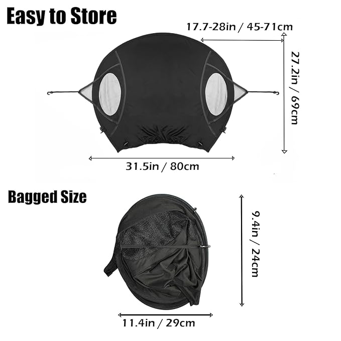 Universal Stroller Sun Cover UV Protection Baby Stroller Sun Shade Buggy Pram Sun Rain Shade Blackout Blind Canopy Cover Pushchair Sunblock Cover for Travel Park Zoo, Black