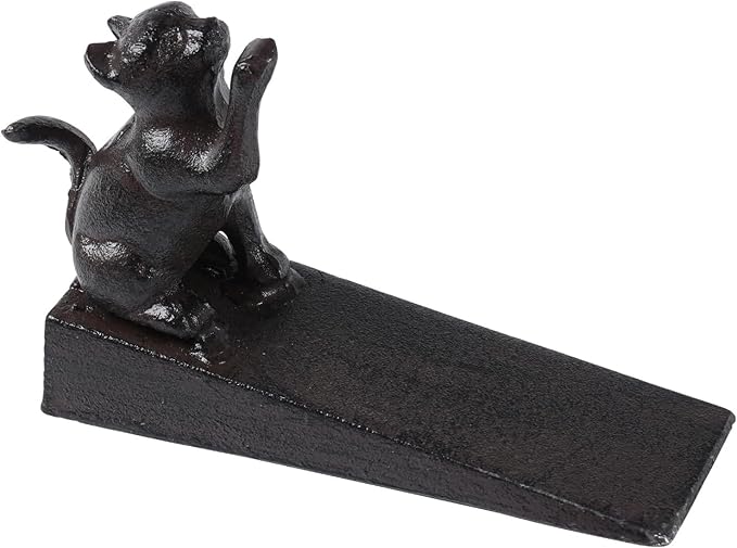 Notakia Cat Door Stopper Heavy Duty Rustic Cast Iron Cute Door Stopper Decorative Door Stop Vintage Metal Door Wedges for Home Office Commercial Industrial Use (Cat 1Pcs)