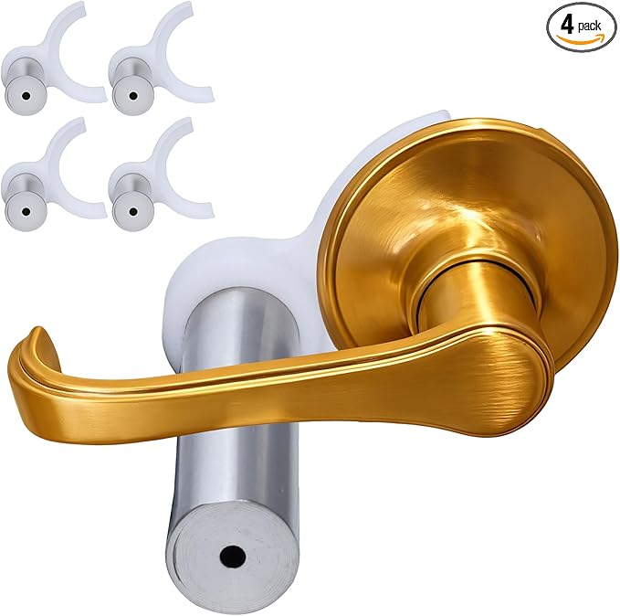 Pet Proof Door Lever Lock, Door Handle Lock Child Safety, No Adhesive Baby Proofing Door Handle Lever for Toddlers Cats Dogs (White)