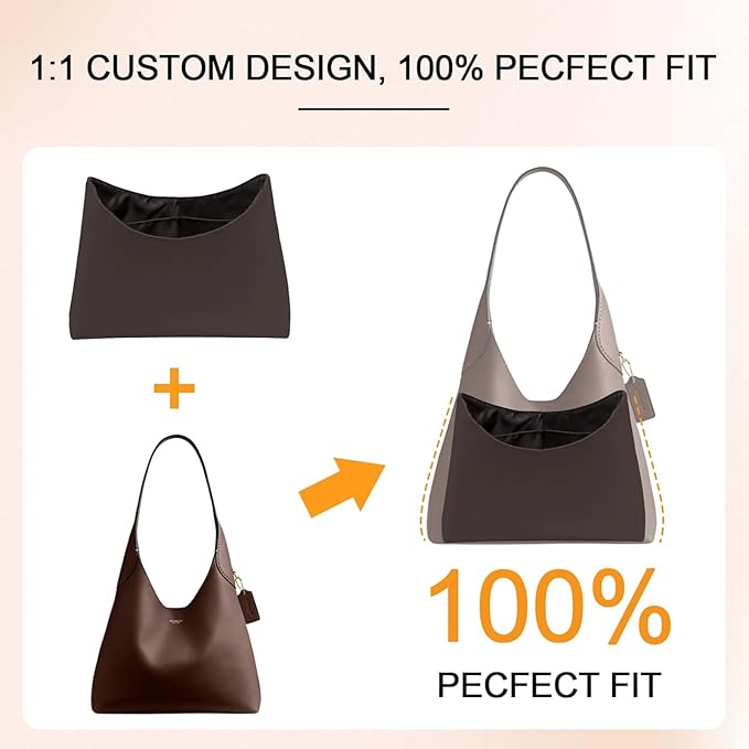 Dupont Paper Purse Organizer Inserts for brooklyn 28 Insert Keeps Tote Handbag（Brown）