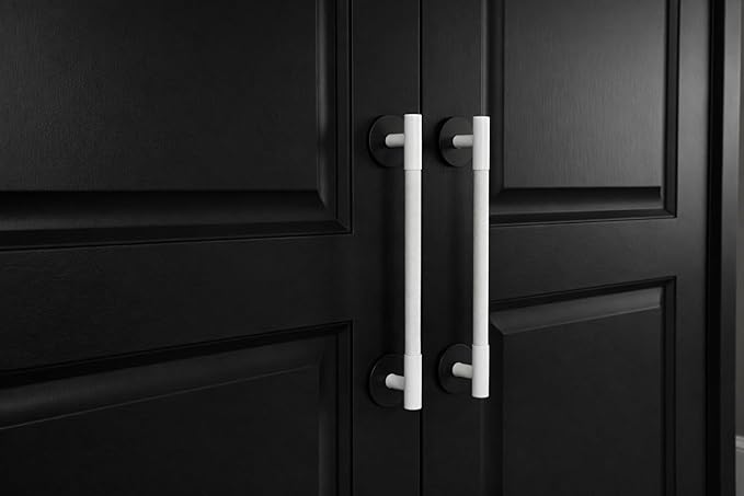 trust4care 8-Pack Black Large Backplates Rosette Washers for Bifold Cabinet Door Knobs, 2-1/3 Inch Thick Round Back Plates Sheets for Bi-Fold White Closet Doorknobs Drawer Dresser Pulls Barn Handles