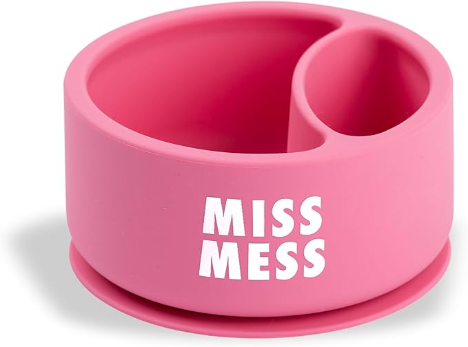 Silicone Suction Bowl for Toddlers and Babies by Bella Tunno, Food Grade BPA Free Silicone, Non Slip Suction Base, Microwave & Dishwasher Safe, Ideal Baby-Led Weaning & Self Feeding Bowl, Miss Mess