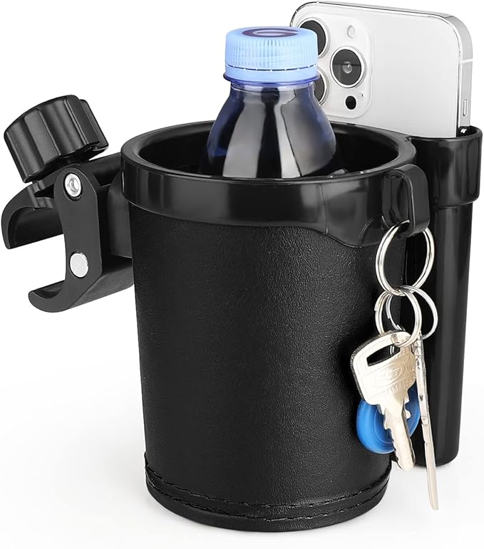 Accmor Stroller Cup Holder with Phone Keys Holder, 3-in-1 Universal Cup Holder, Drinks Bottle Holder for Stroller, Bike, Wheelchair, Walker, Scooter