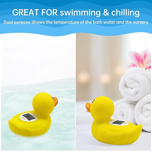 B&H Duck Baby Bath Thermometer, Digtal Tub Thermometer for Accurately Measuring Baby's Water Temperature, BPA Free, Toddlers Safety Floating Toy
