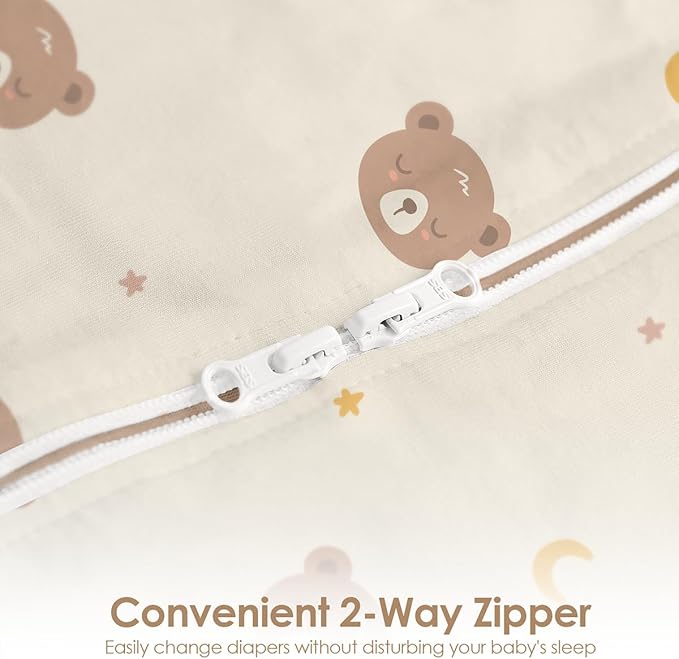 Baby Swaddle 0-2 Months, Cotton Arm-In Zipper Sleep Sack, Wearable Blankets Wrap for Newborn Infant Girls, Boys (Animal, Star Moon, Bear, Pack of 3)