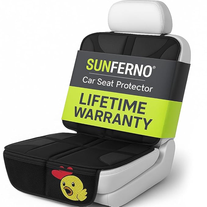 Sunferno Car Seat Protector for Child Car Seat – Baby Car Seat Cover for Ultimate Protection | Keeps Upholstery Clean, Safe & Damage-Free | Waterproof, Padded & Anti-Slip for Stress-Free Rides