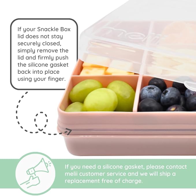 melii Snackle Box |12-Compartment Snack Container with Removable Dividers, BPA-Free Food Storage for Travel, School & On-the-Go Snacks, Kids & Family Organizer (Pink)