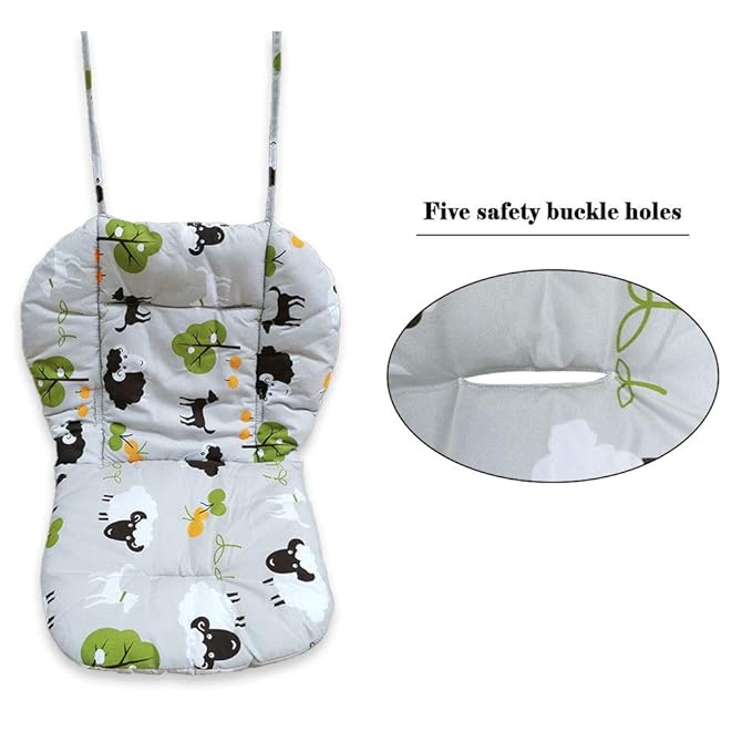 Twoworld High Chair Cushion, Large Thickening Baby High Chair Seat Cushion Liner Mat Pad Cover Breathable(Grey Sheep)